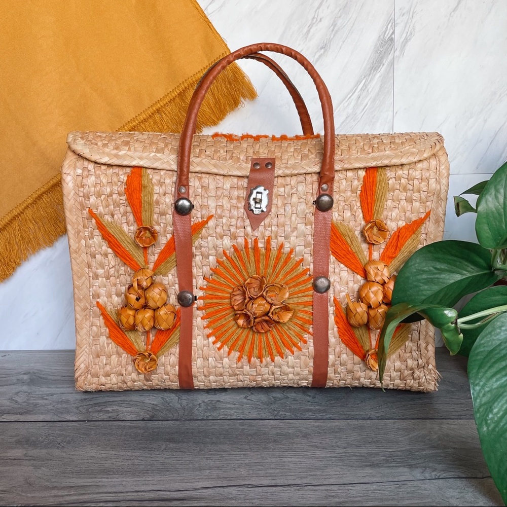 Large Vintage Acapulco Straw Bag